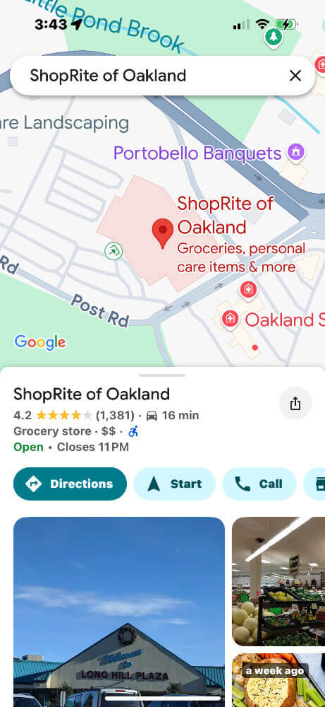 The Google Business Profile will be visible if the business has one.