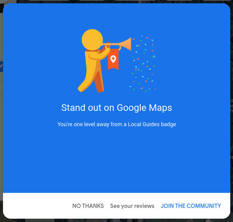 This screen confirms you submitted a review. Click "See your reviews" to see it.
