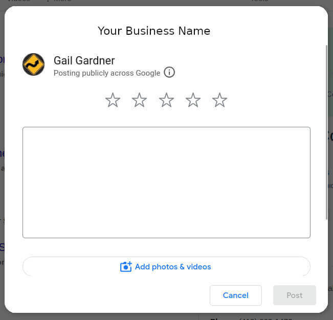 Make it easy to get a review on Google with your own review shortlink to a page like this.